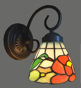 lampe de chevet tiffany oiseau en verre pour décoration intérieure - vue 3 sur 6