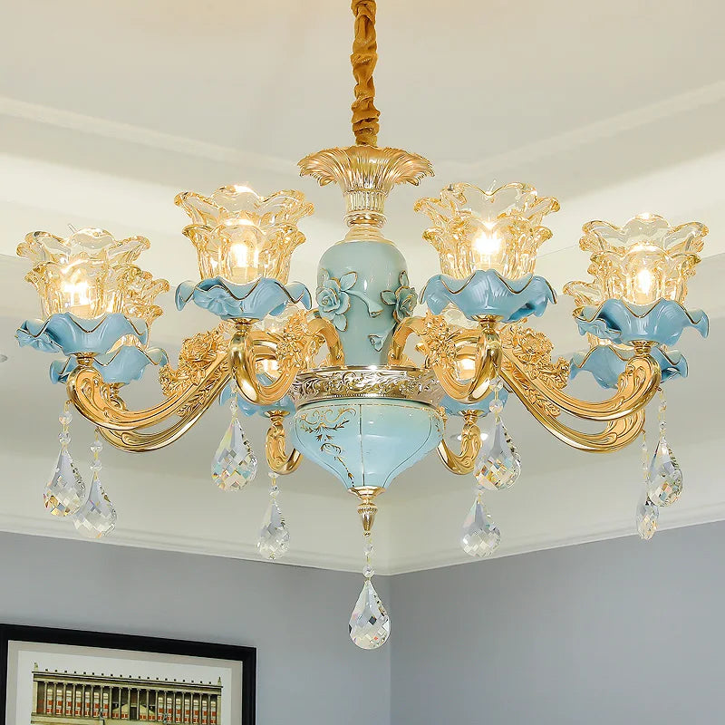 lustre sol duplex style européen céramique - vue 4 sur 14