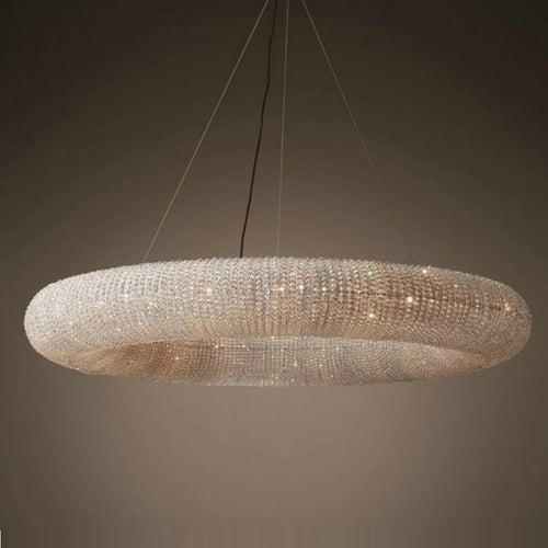 suspension vintage en cristal avec lumière led élégante - vue 4 sur 6