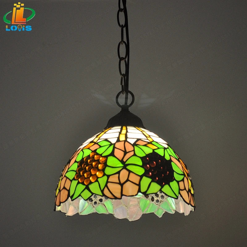 lustre en bégonia américain style tiffany pour décoration intérieure - vue 3 sur 10