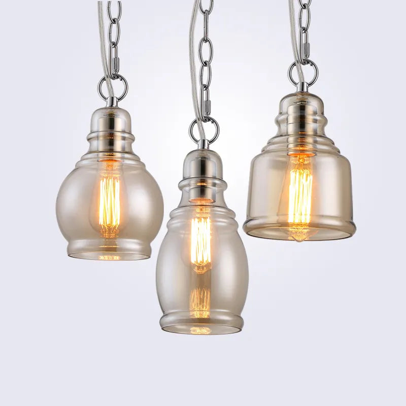 Suspension Loft industriel chaîne Vintage Edison - vue 6 sur 6