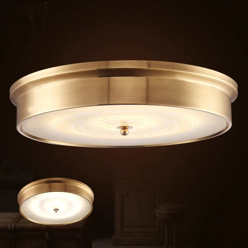 plafonnier led cuivre style vintage campagnard européen - vue 5 sur 6