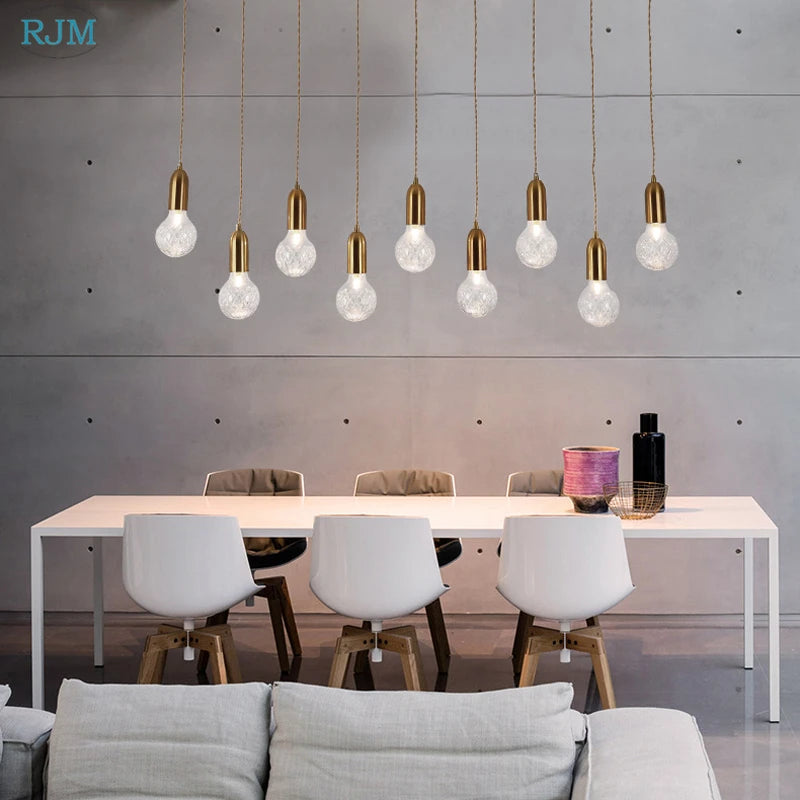 lustre suspension led créative en verre cristal postmoderne - vue 3 sur 18