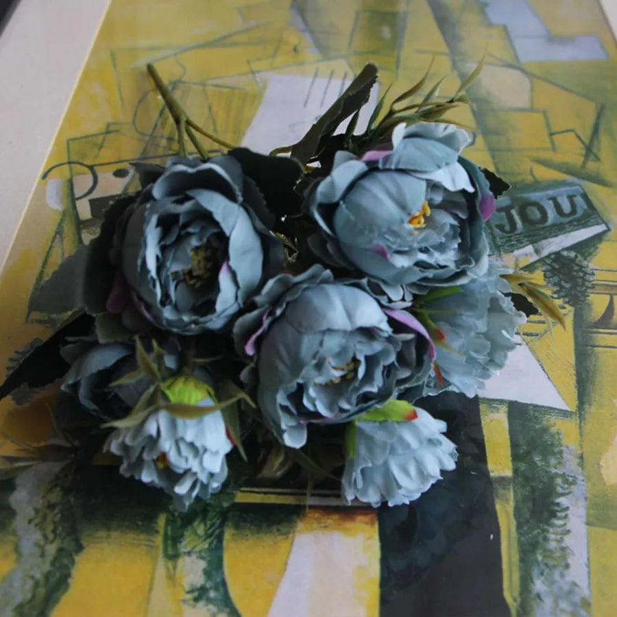 bouquet shabby chic en soie pour mariage et décoration intérieure - vue 8 sur 11