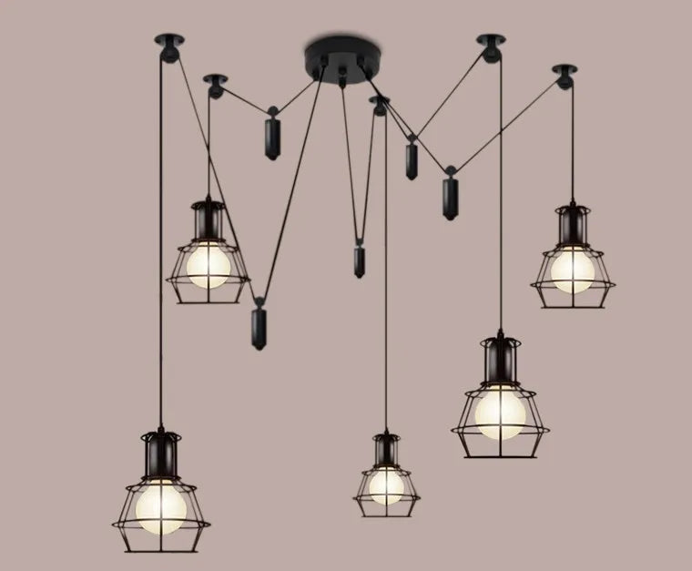 lustre rétro nordique moderne style vintage réglable pour bricolage et art - vue 4 sur 6