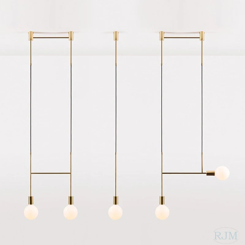 lustre nordique or moderne pour décoration noël luminaires maison - vue 6 sur 6