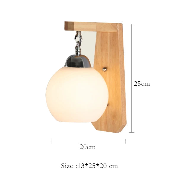 applique murale décorative nordique en verre et bois design intérieur - vue 14 sur 14