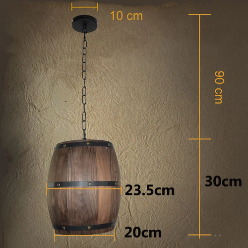 baril en bois suspension style rétro pour restaurant - vue 5 sur 6