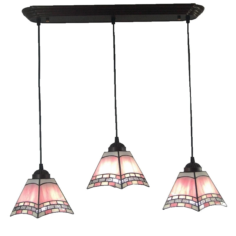 Pink, Blue, Green 3 Associations Rectangular Chandelier Modern European Glass Tiffany Lamp Table Stylish Mediterranean Bar - vue 7 sur 8