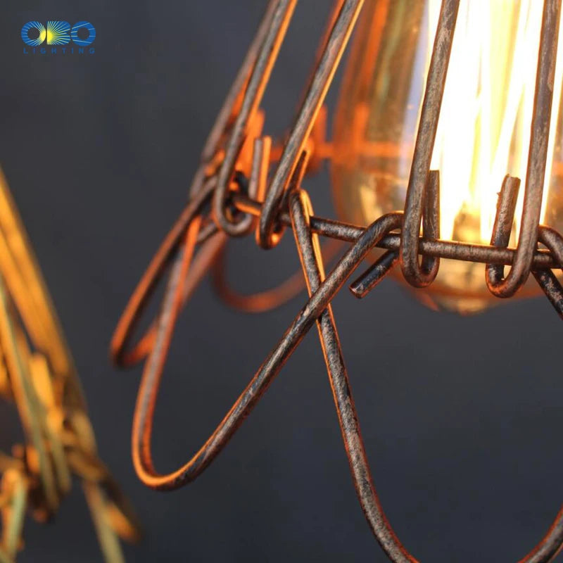 suspension vintage en fer avec abat jour et interrupteur intérieur - vue 6 sur 11