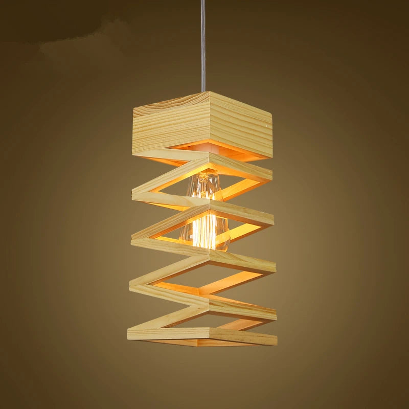 suspension en bois pur créatif gzmj pour la maison - vue 4 sur 8