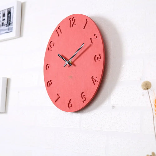 horloge murale numérique en bois design moderne décoration intérieure silencieuse - vue 6 sur 9
