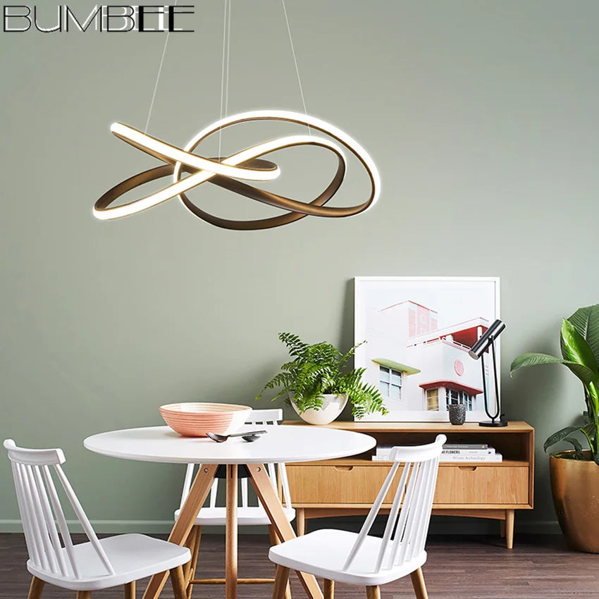 lustre à led moderne pour décoration intérieure élégante - vue 5 sur 8