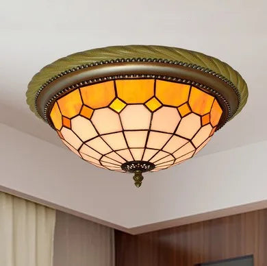 plafonnier en vitrail style méditerranéen pour extérieur et intérieur - vue 15 sur 14
