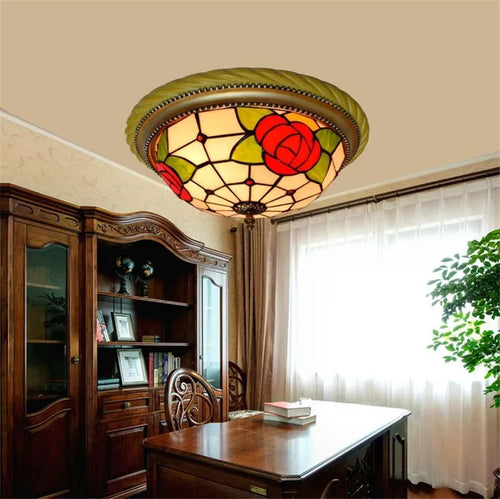 plafonnier en vitrail style méditerranéen pour extérieur et intérieur - vue 6 sur 14