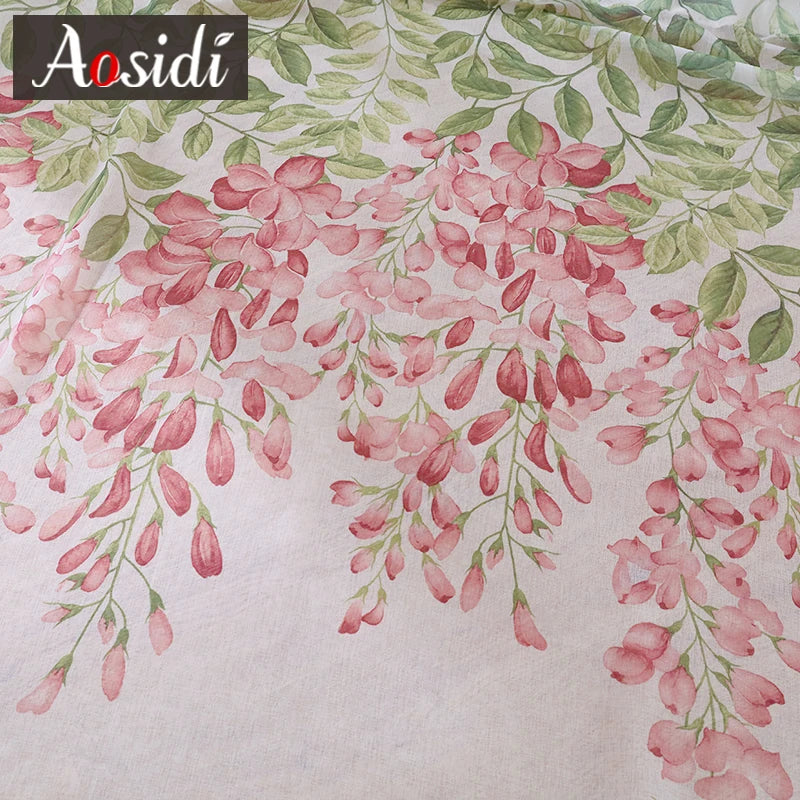Voilage tulle motif floral moderne pour salon chambre
