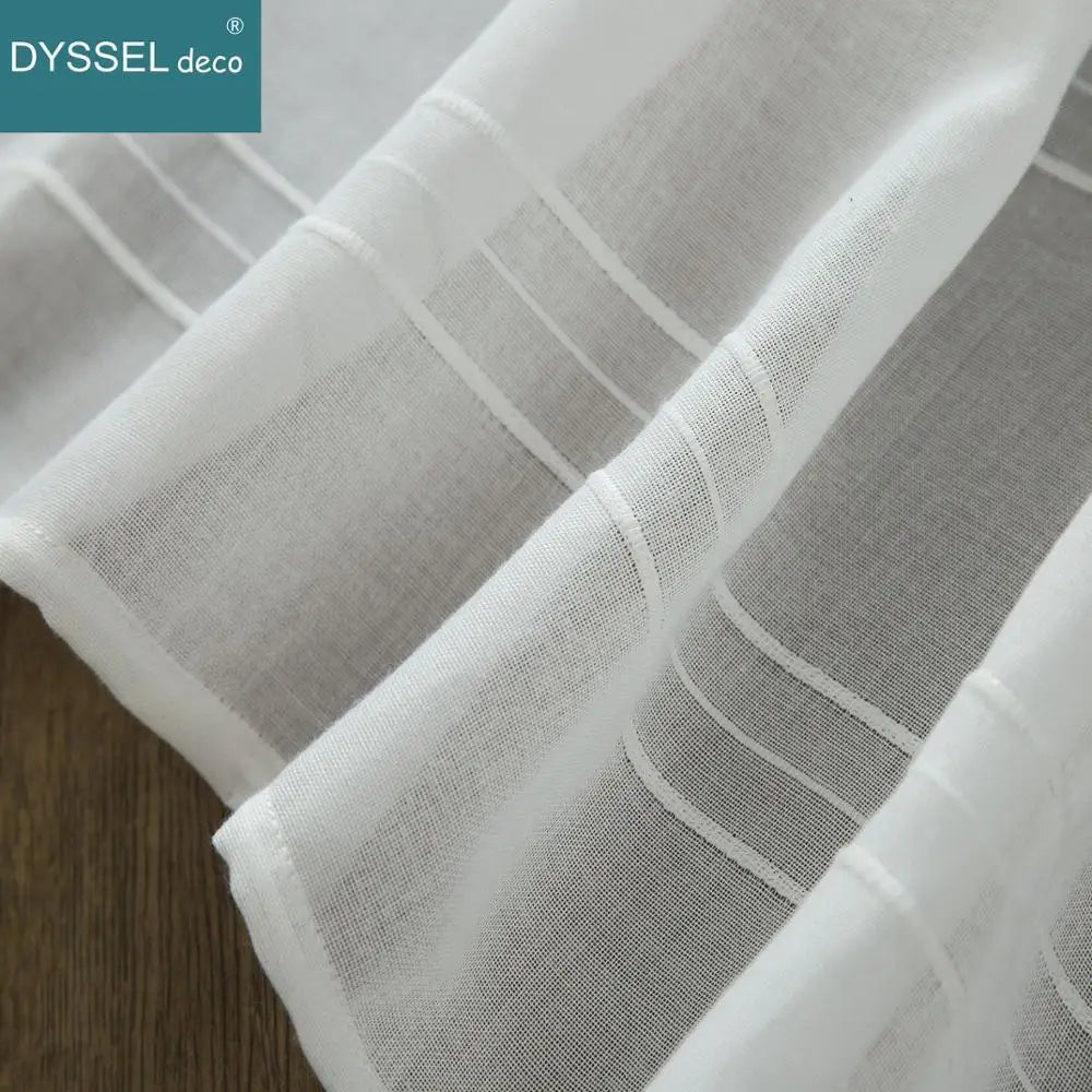 Voilage rideau rayures style européen pour salon chambre - vue 2 sur 8