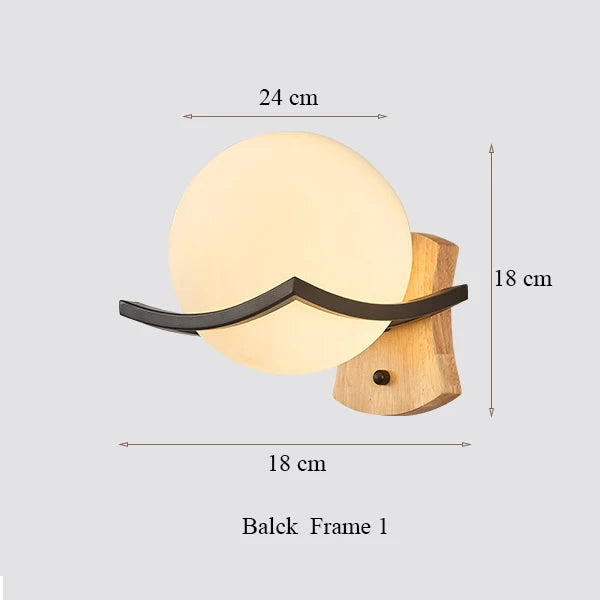 applique murale moderne en bois design lumineux décoratif en forme de lune - vue 17 sur 21