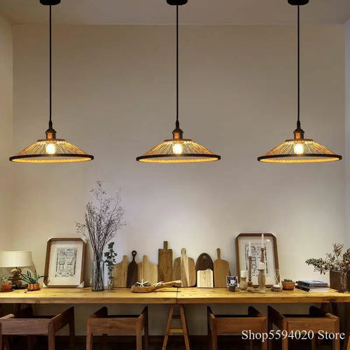 lustre en bambou zen créatif pour restaurant et bar - vue 5 sur 6