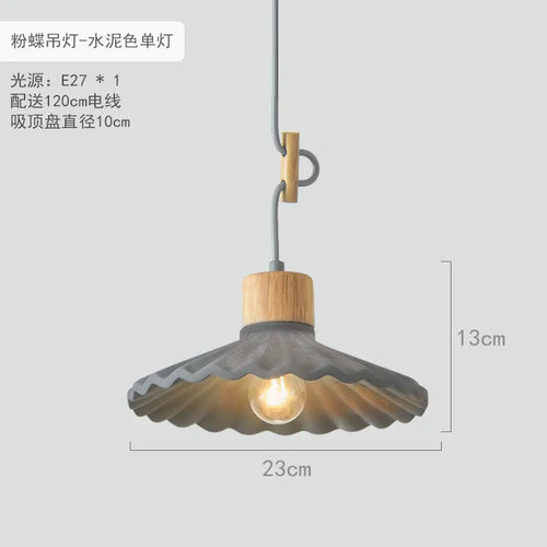 suspension moderne simple led en ciment nordique - vue 13 sur 16