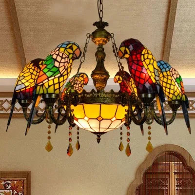 applique murale design en verre coloré motif perroquet - vue 10 sur 20