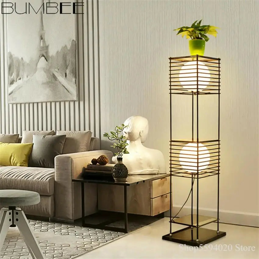 lampadaire led sur pied style chinois décoratif pour la maison - vue 7 sur 10