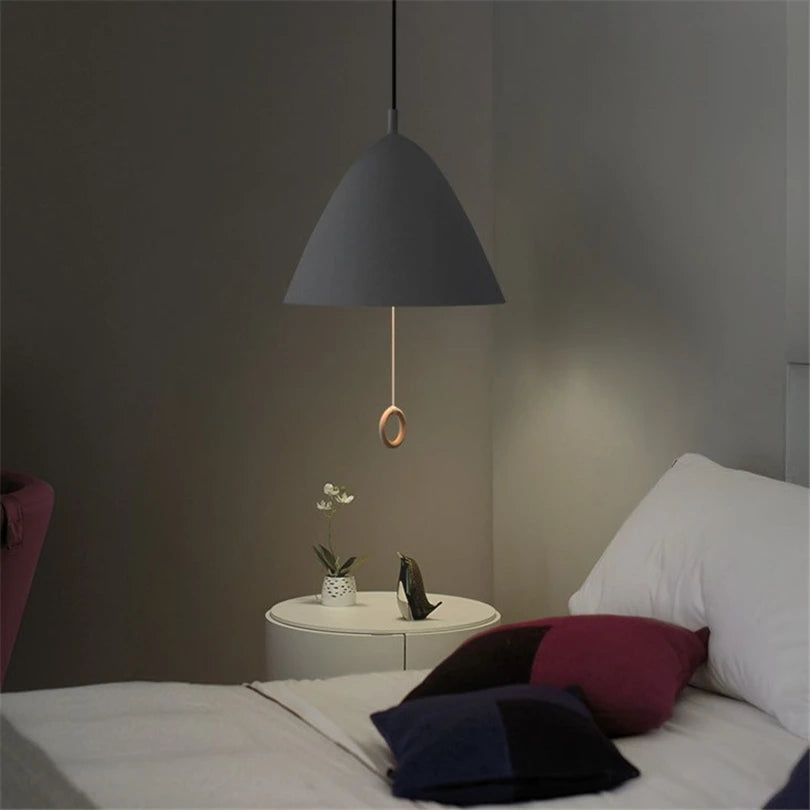suspension design simple macaron avec interrupteur à tirer - vue 4 sur 10