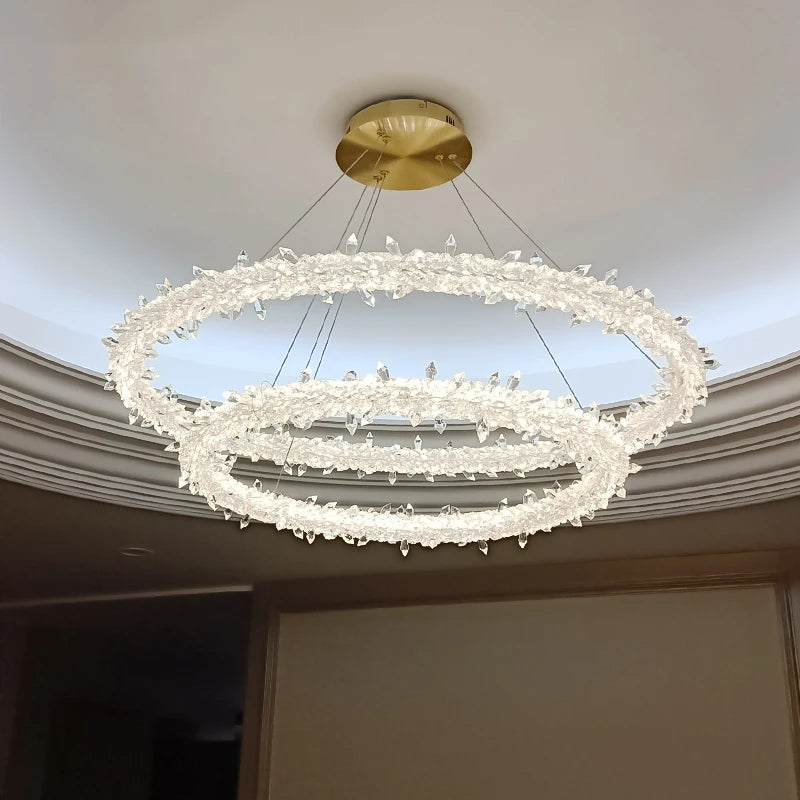 suspension à led en cristal pour décoration intérieure romantique - vue 4 sur 17