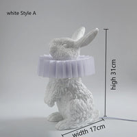 Lampe de table en forme de lapin pour chambre à coucher