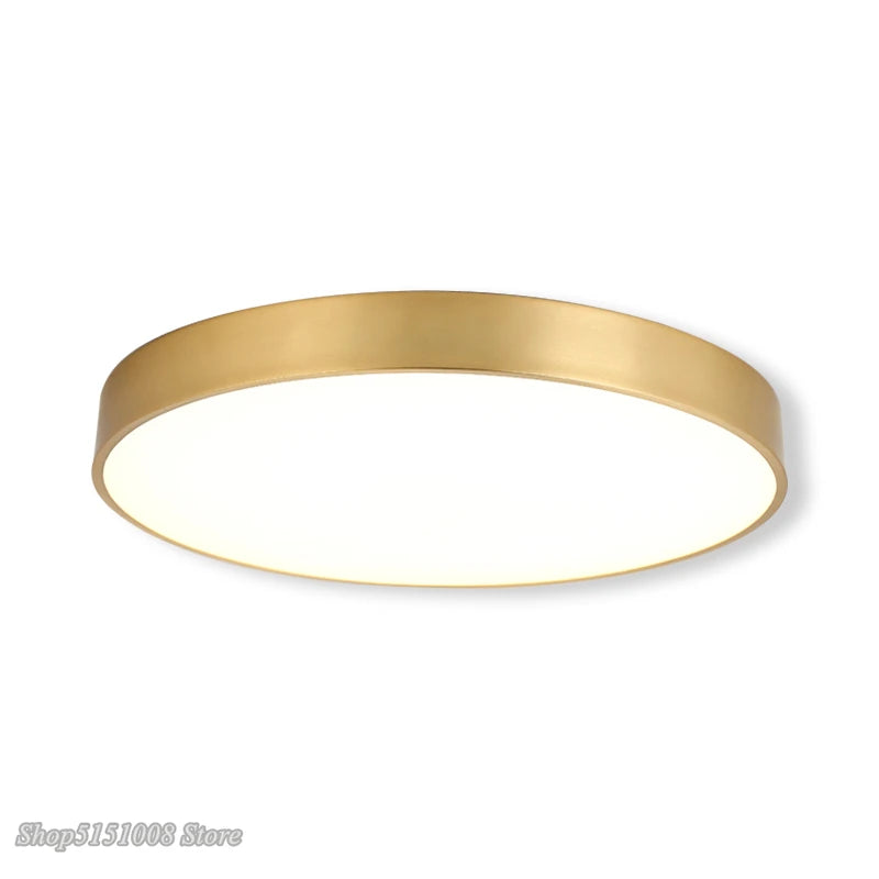 plafonnier led acrylique doré moderne ultrafin - vue 7 sur 10