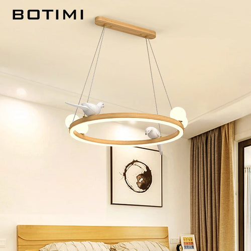 lustre led rond avec oiseaux pour style postmoderne