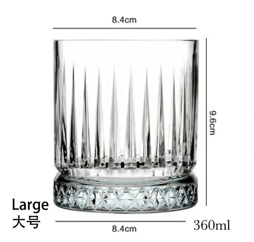 Verres whisky old fashioned motif relief élégant