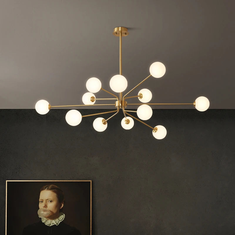 lustre nordique en fer forgé style spoutnik moderne - vue 3 sur 6