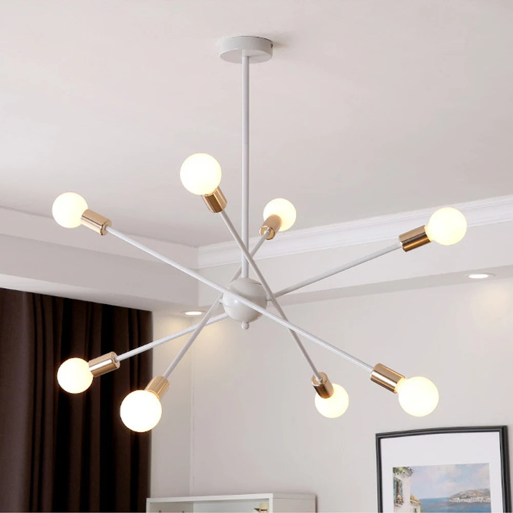 lustre moderne à leds style industriel spoutnik créatif éclairage maison - vue 4 sur 16