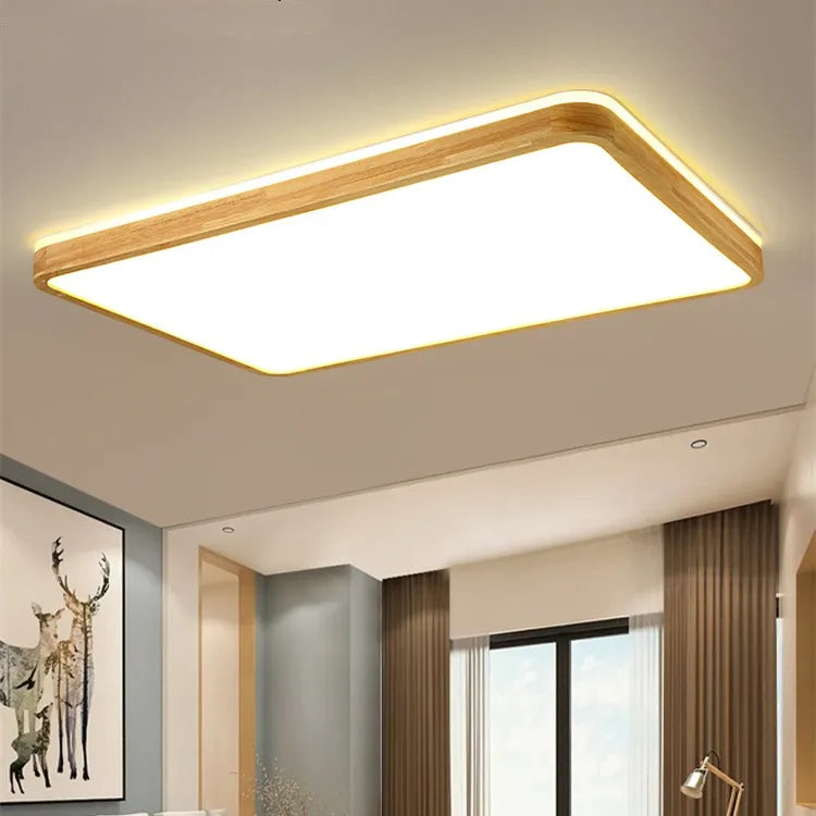 plafonnier led ultra-fin japonais bois massif design moderne 2021