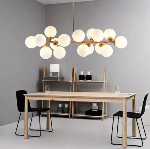 lampe design scandinave en verre laiteux avec support
