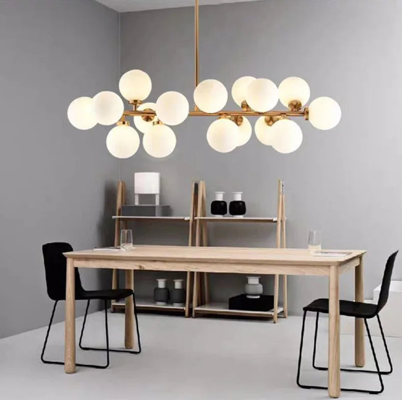 lampe design scandinave en verre laiteux avec support - vue 6 sur 10