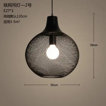 lustre cage à oiseaux style loft rétro en fer créatif minimaliste - vue 11 sur 18