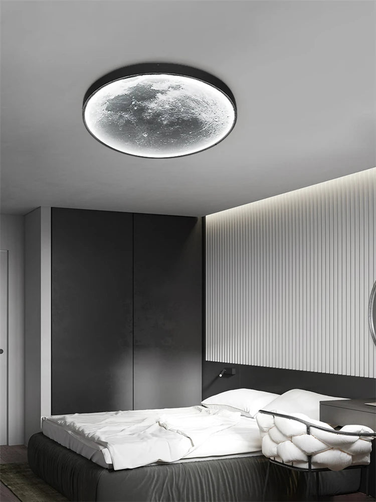 applique murale moderne led lune décoration luxe art - vue 6 sur 10