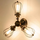 Luminaire vintage loft noir fer cage LED