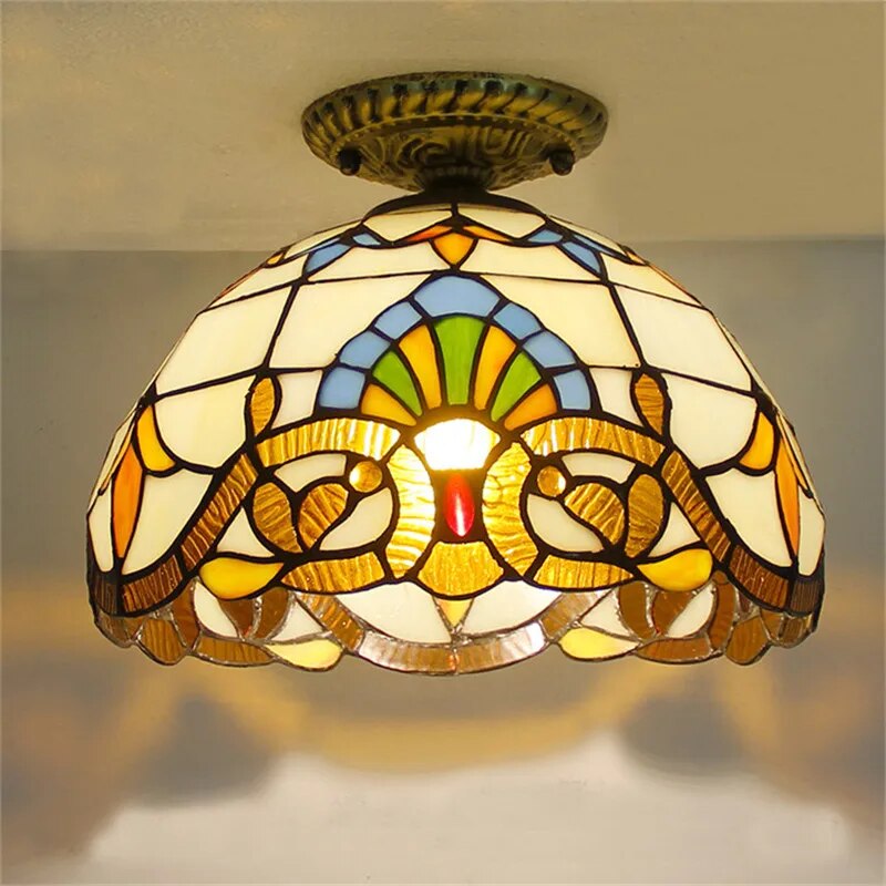 Plafonnier Led en verre créatif moderne avec ampoule 7W E27 - vue 7 sur 30