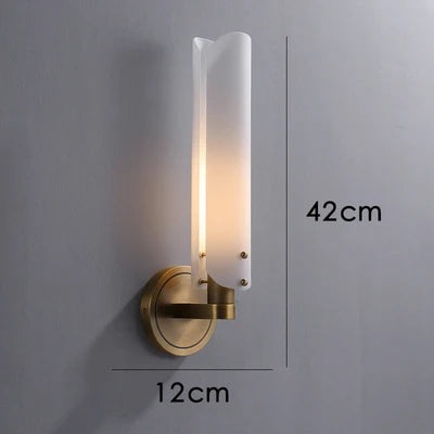applique murale Art déco cuivre or blanc lumière LED pour chambre - vue 10 sur 10