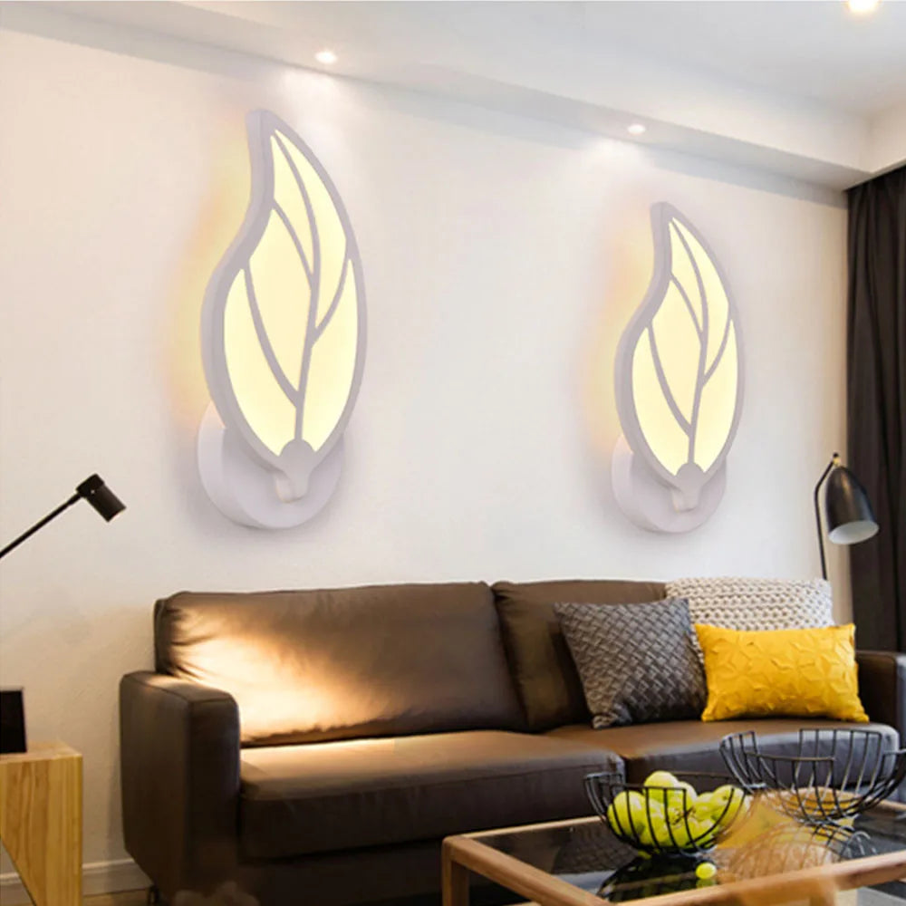 Applique murale LED nordique moderne en forme de feuille - vue 5 sur 8