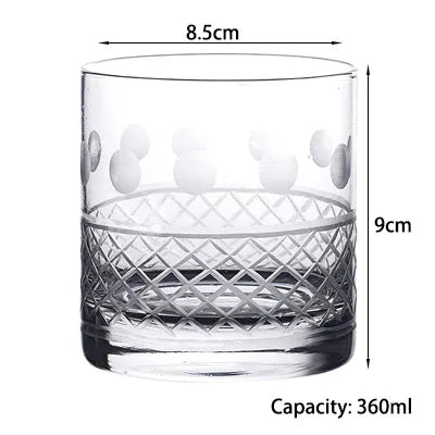 Verres whisky old fashioned style cristal relief élégants