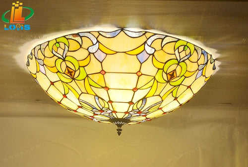 plafonnier vitrail style tiffany créatif pour intérieur élégant - vue 7 sur 6