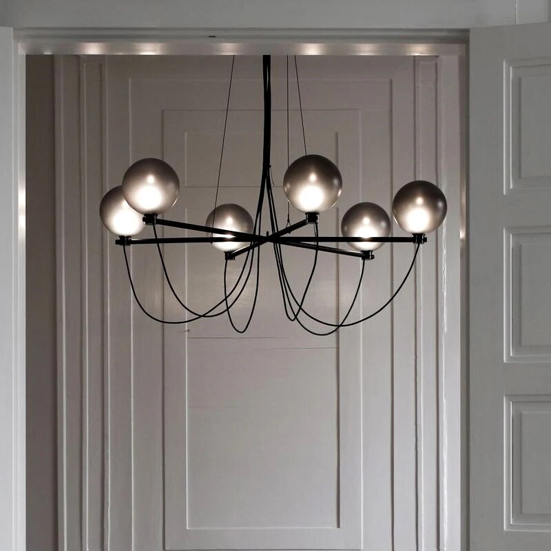 lustre villa duplex magasin vêtements verre lampes - vue 3 sur 5