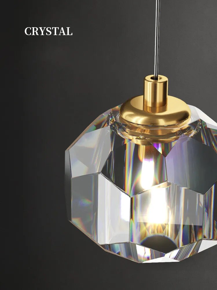 Suspension de chevet en cristal