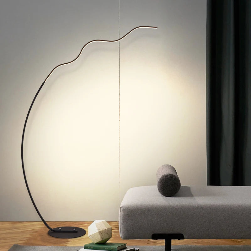 Lampadaire ondulé LED à télécommande - vue 6 sur 8