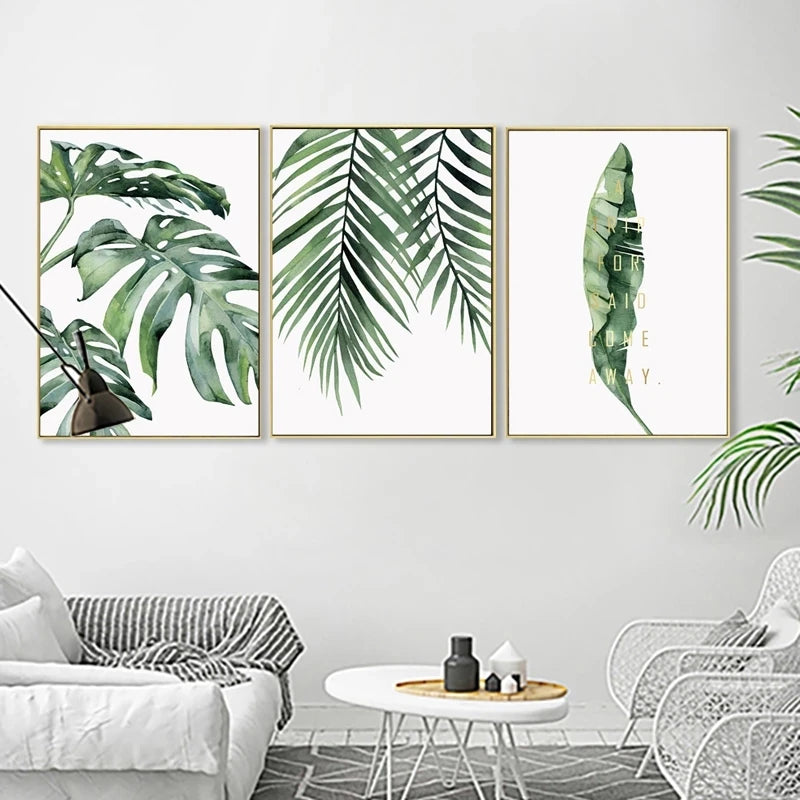 plante tropicale moderne toile décoration murale scandinave - vue 6 sur 7