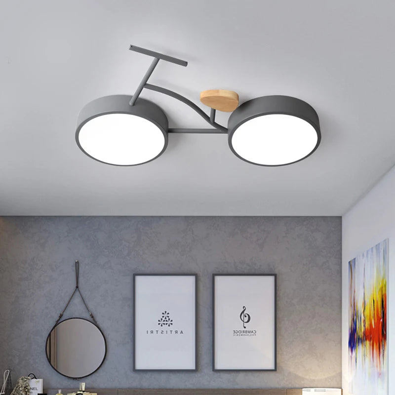 plafonnier led moderne au design nordique monté en surface - vue 3 sur 9
